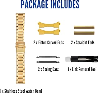 リアル・ハント('08米) Bandini 18mm Stainless Steel Fitted Curved End Metal Watch Band